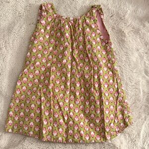 Pink chicken owl print Sleeveless Cotton Dress